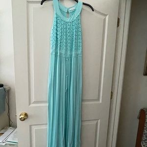 Aquamarine maxi dress and sweater